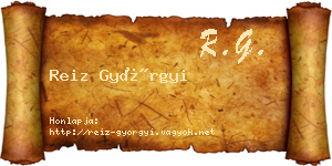 Reiz Györgyi névjegykártya